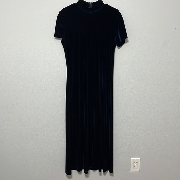 Dresses Vintage Dark Blue Velvet Dress Poshmark